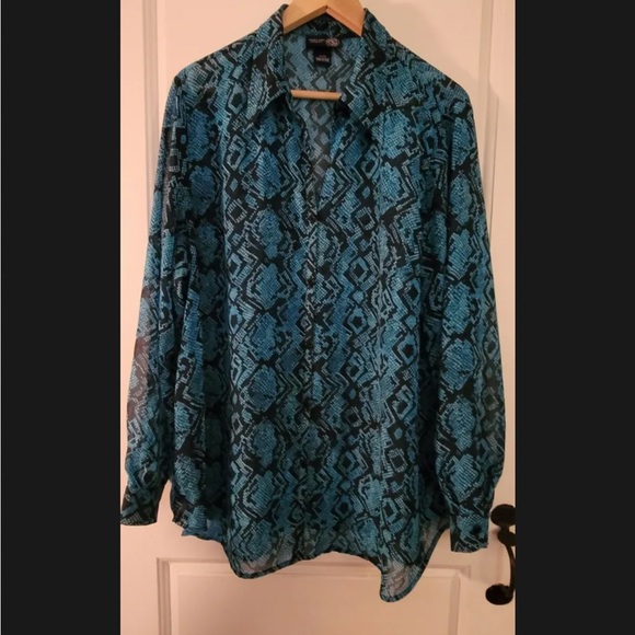 New with Tags Quacker Factory 2X Rich Red Top & NWOT VeneziaAqua black top 18/20 - Picture 9 of 15